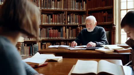 students studying in a library