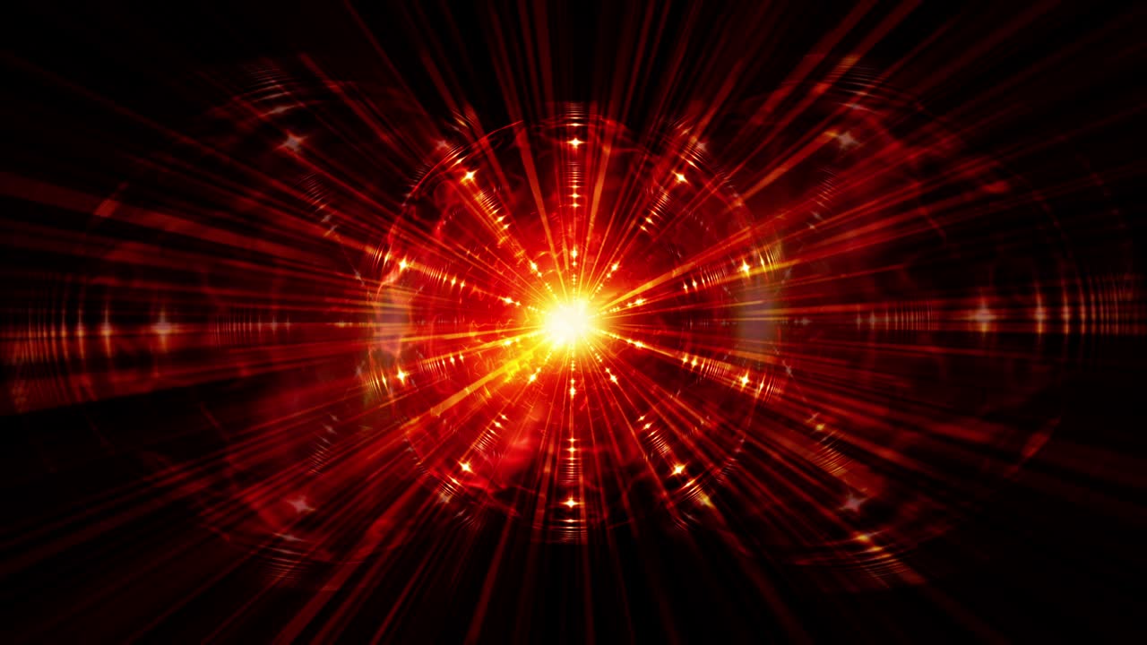 la ola de luz brillante tecnológica hace chispas en el túnel hiperespacial. 4k bucle sin costuras fondo de movimiento creativo. movimiento iluminar concepto de tecnología gráfica. clip de animación futurista en bucle 3d.