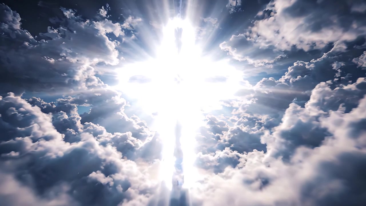 Sfondo per Adorazione 4K: Croce Cristiana e Luce Celeste
