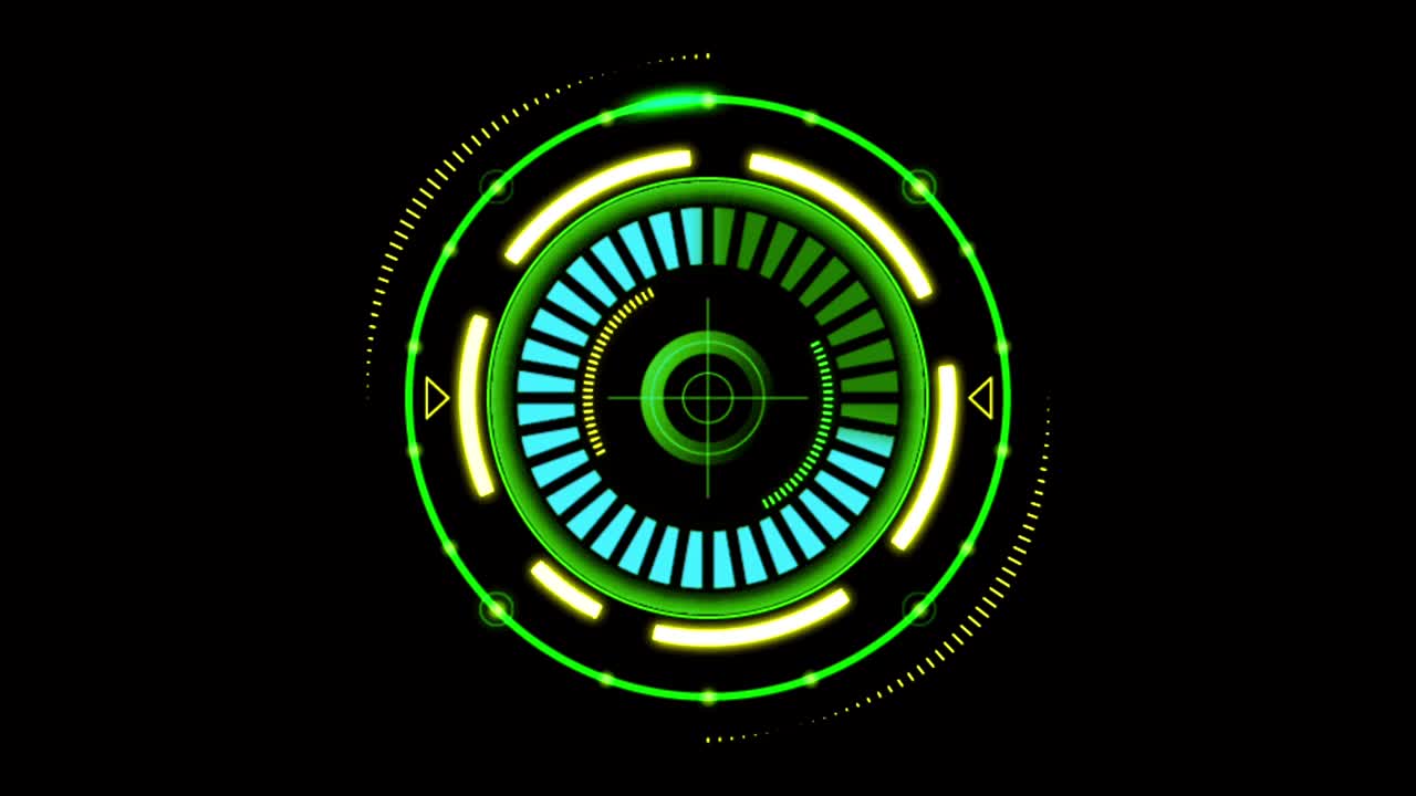 Animation green loading circle target.