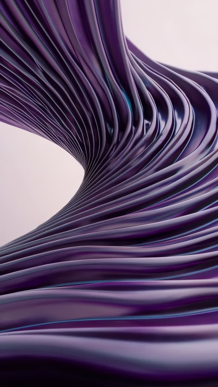 Abstract Purple Metallic Wavy Ribbons