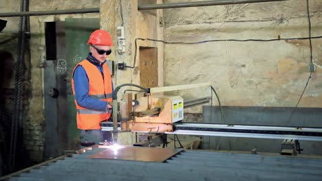 modern industrial technology. process of industrial laser cutting of sheet metal