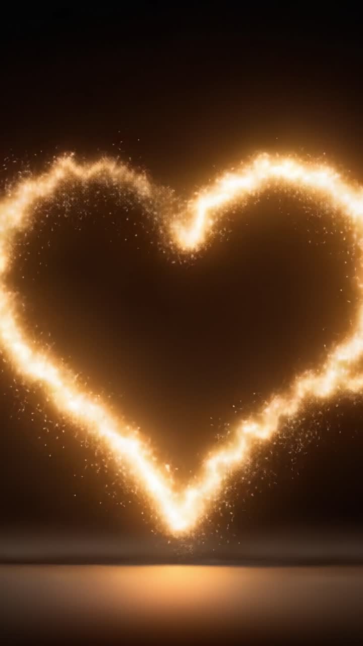 Una Rappresentazione Affascinante della Passione: Un Cuore Ardente che Illumina l'Oscurità con Scintille e Fiamme Radiose, Simbolo di Amore e Intensità nel Suo Pieno Splendore