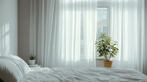 bright and cozy bedroom with sunlight
