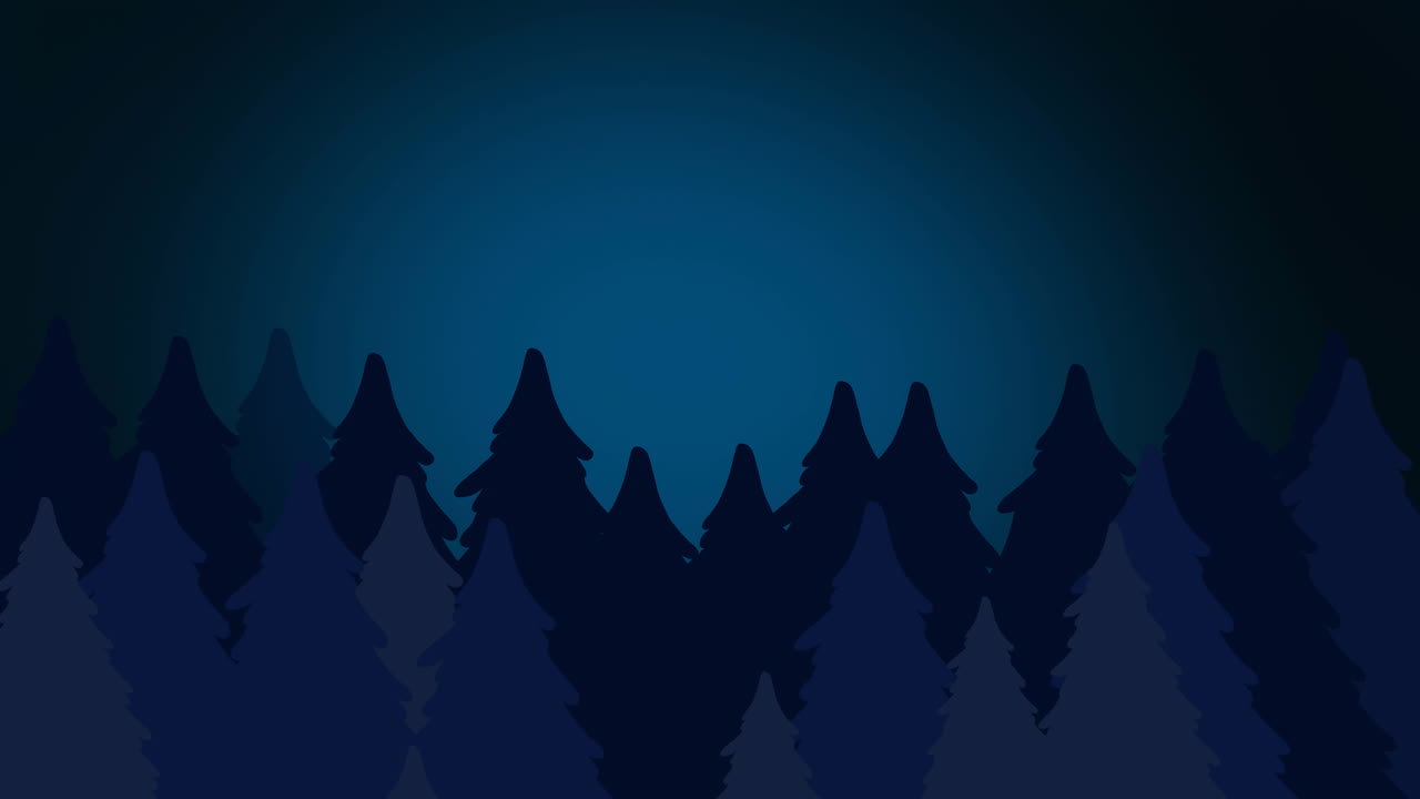 animación de paisaje navideño de invierno con abetos