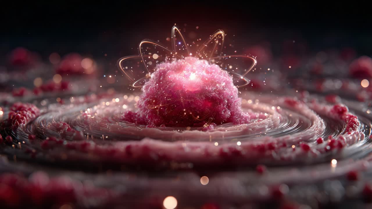 A mesmerizing glimpse into a vibrant, swirling cosmos, showcasing a radiant central entity surrounded by captivating waves and gleaming particles, evoking a sense of cosmic wonder