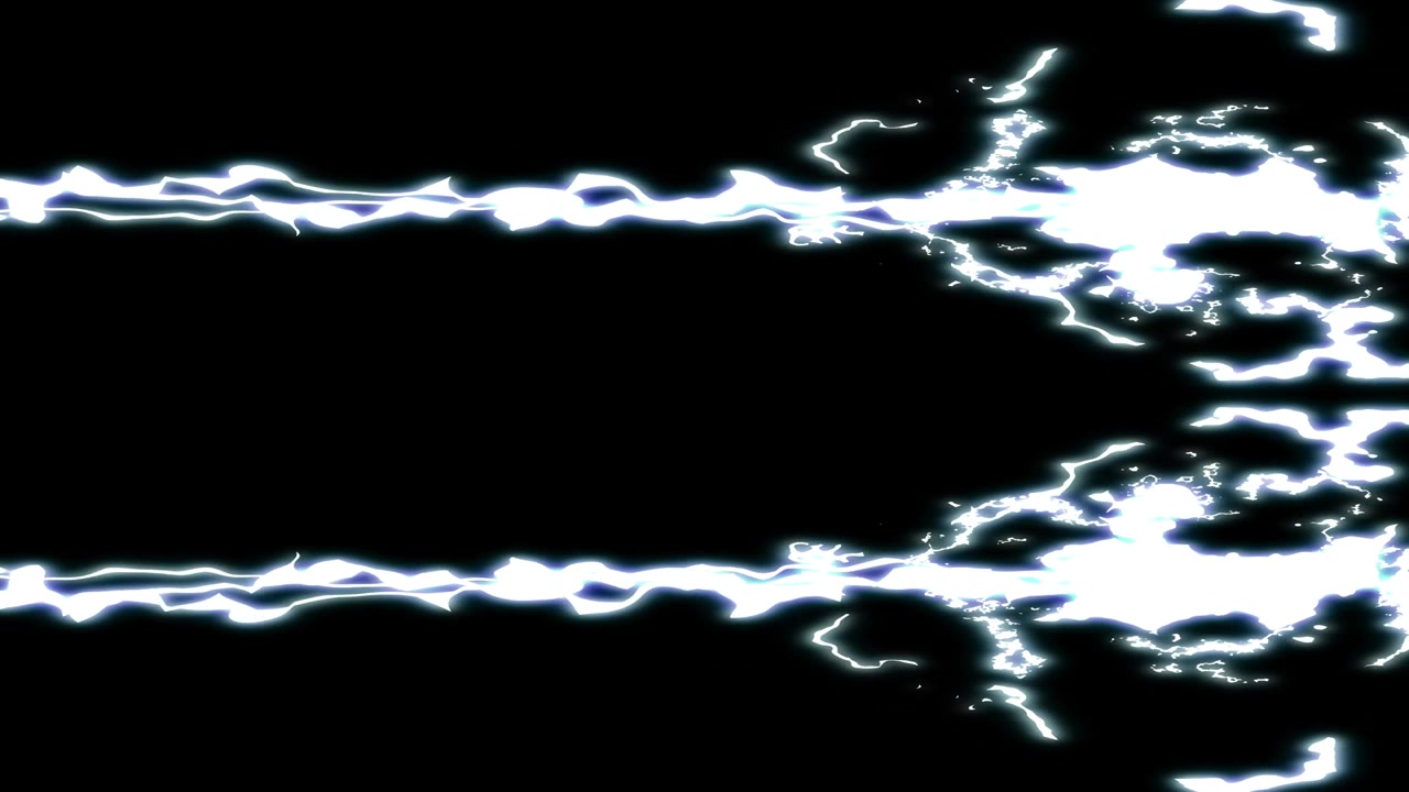 Animazione grafica in movimento di un raggio di scarica elettrica