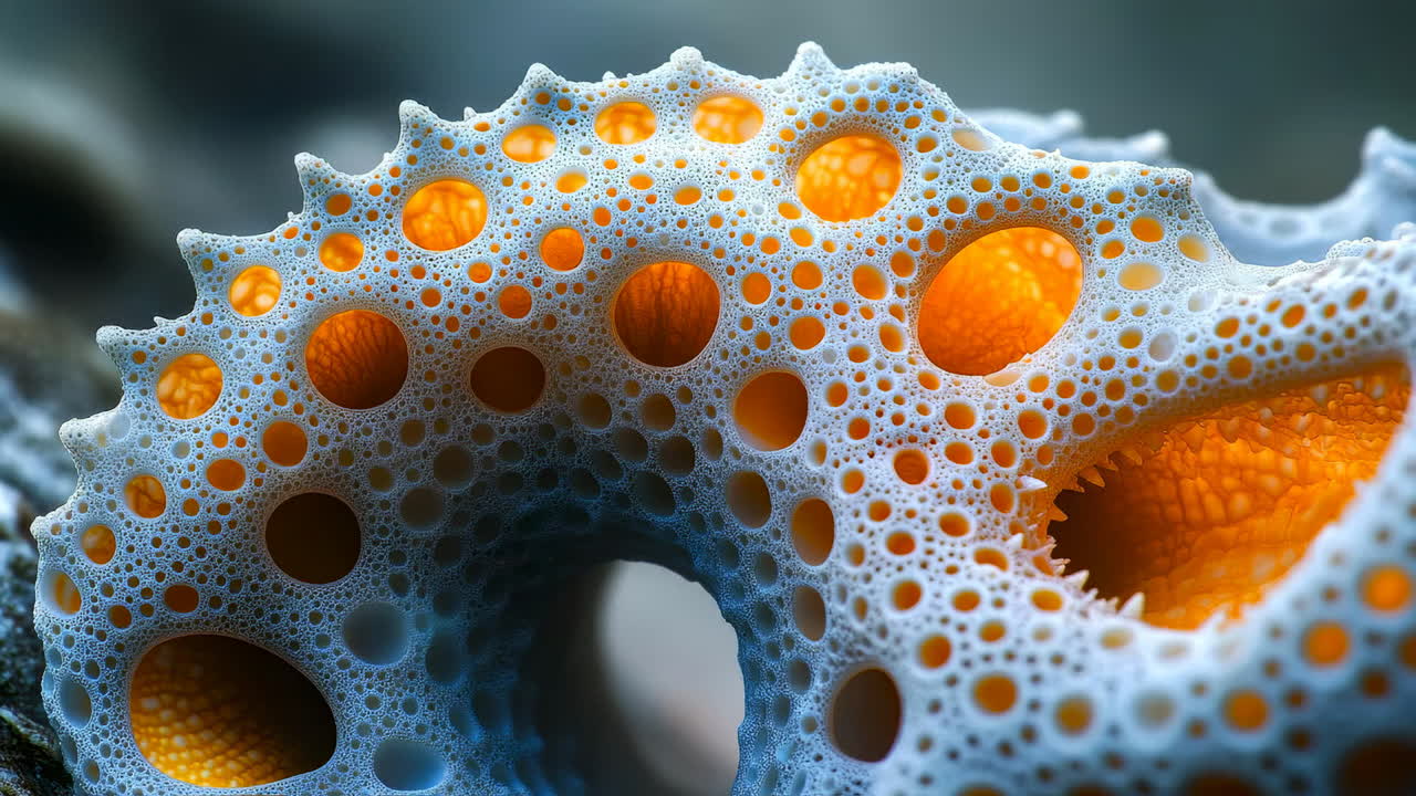 Vibrant coral with unique shapes. Vibrant coral features a unique shape with orange spots, showcasing underwater beauty in an ocean environment
