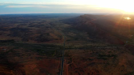 panoramic view of deserted aboriginal landscape of alice springs in northern territory, central australia