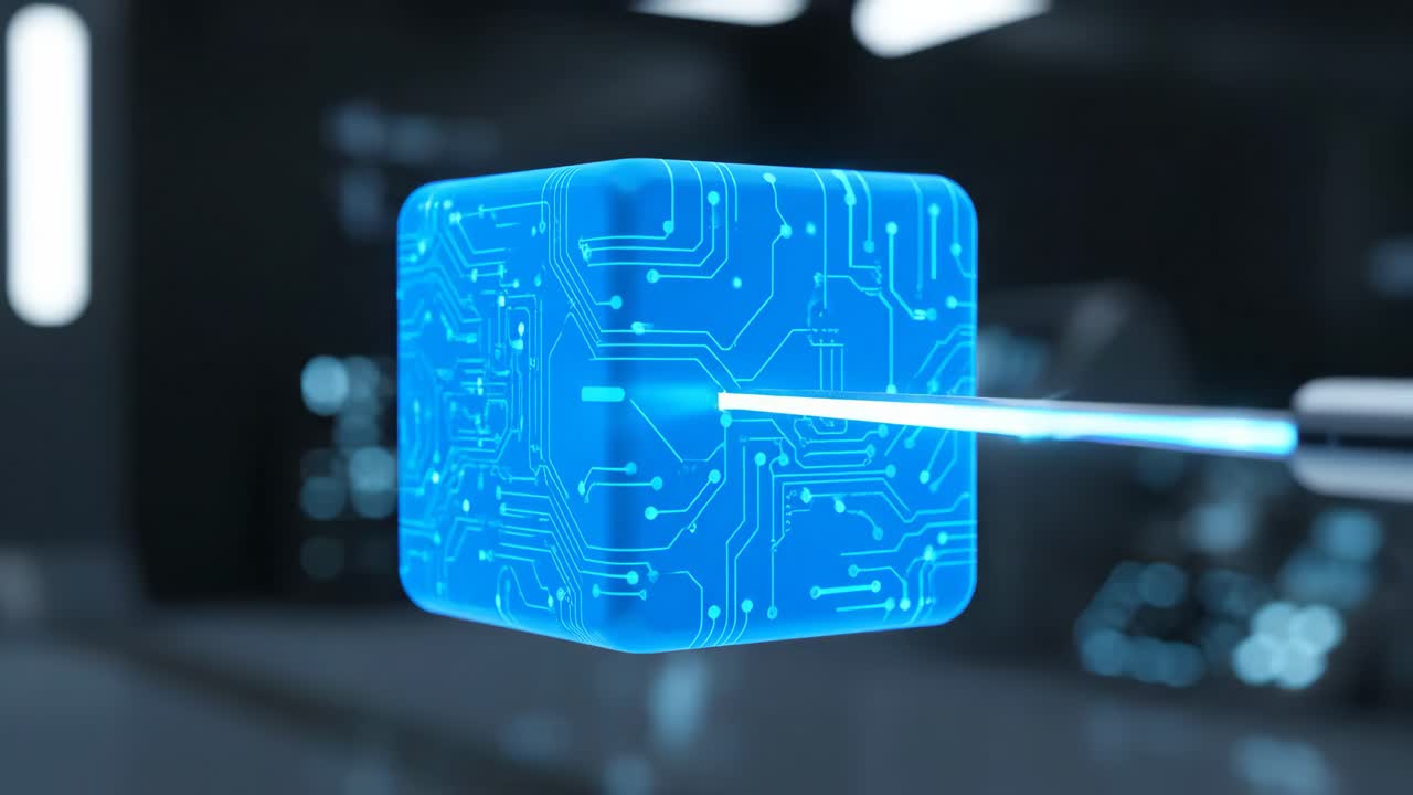 Futuristic Circuit Board and Microchip Technology