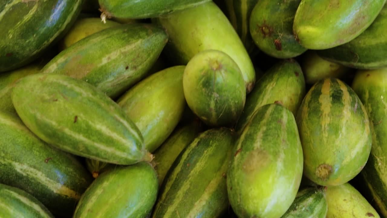 다른 각도에서 가까운 농장의 신선한 유기농 뾰족한 조롱박