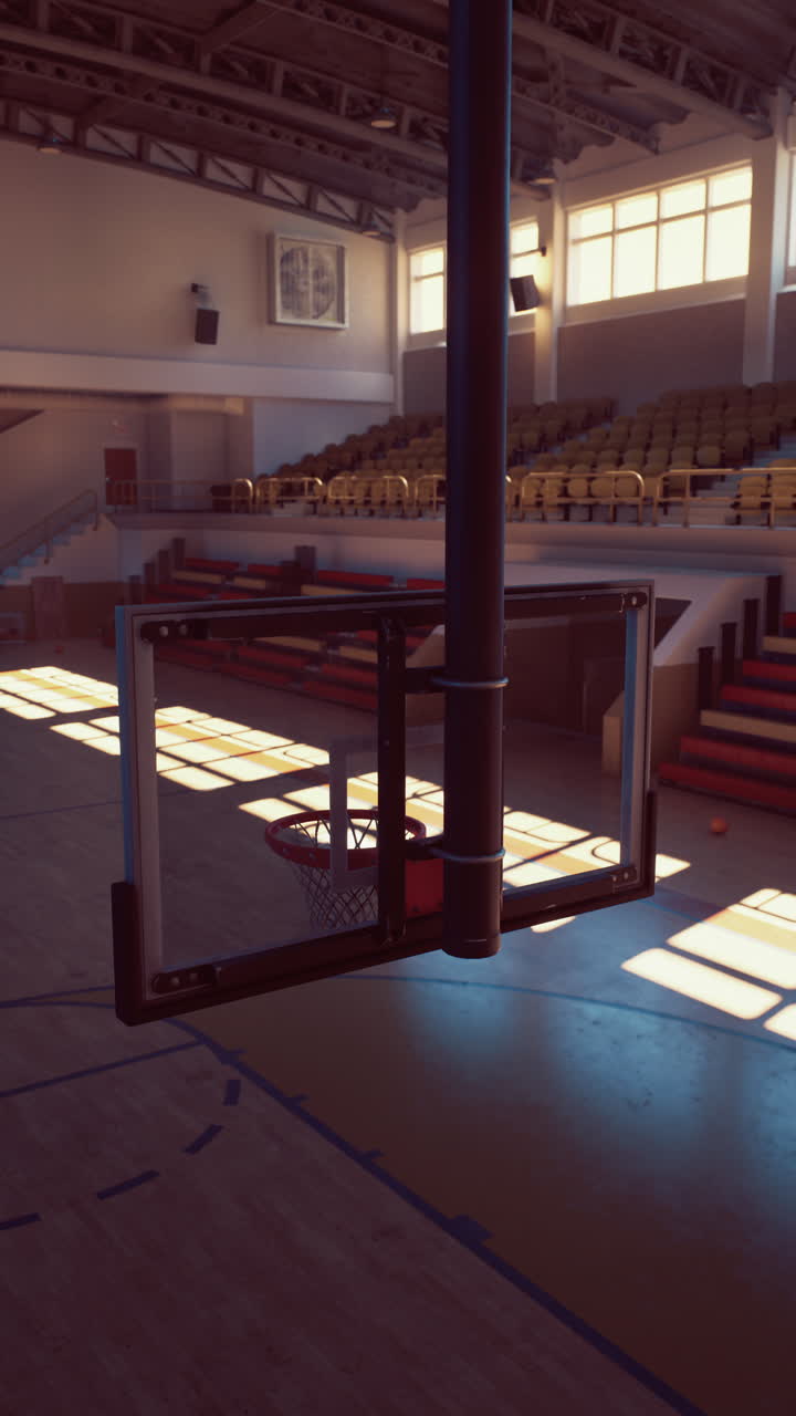 una cancha de baloncesto vacía.