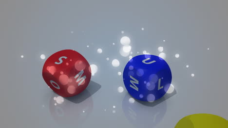 animation of data processing over dices