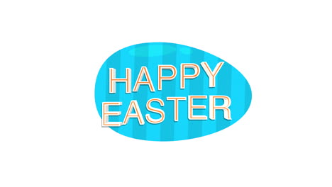 happy easter text and egg on white background