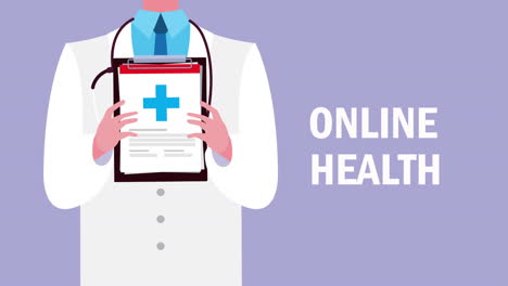 online health technology with doctor animation