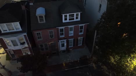 city row house at night