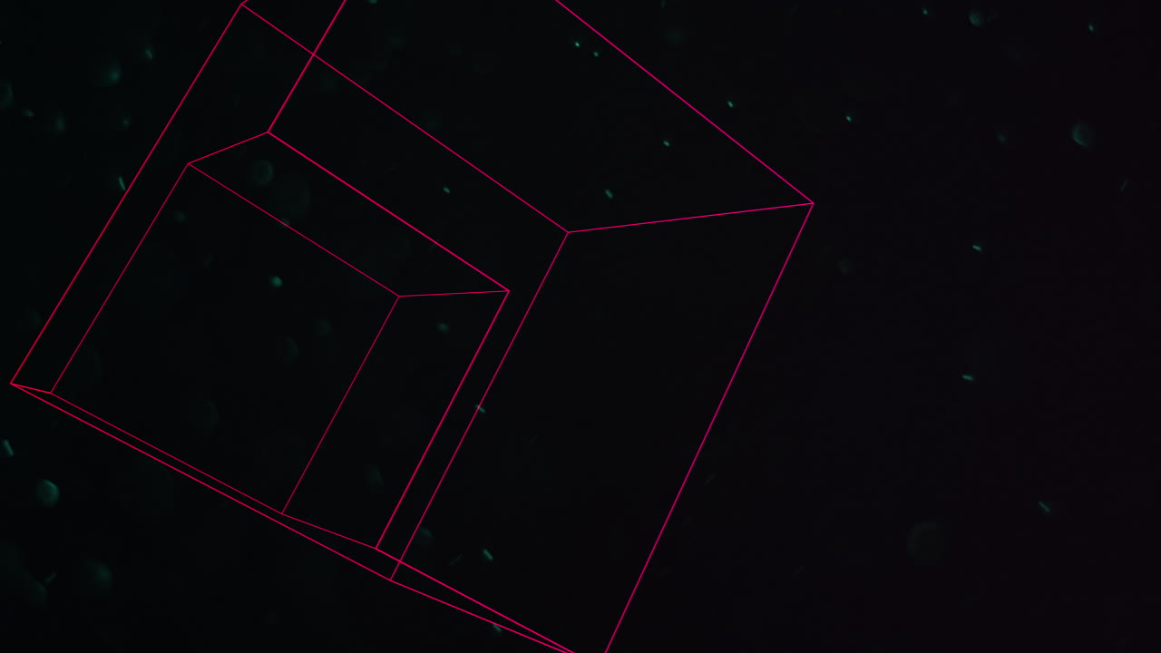 Motion abstract geometric shape with particles in space 8