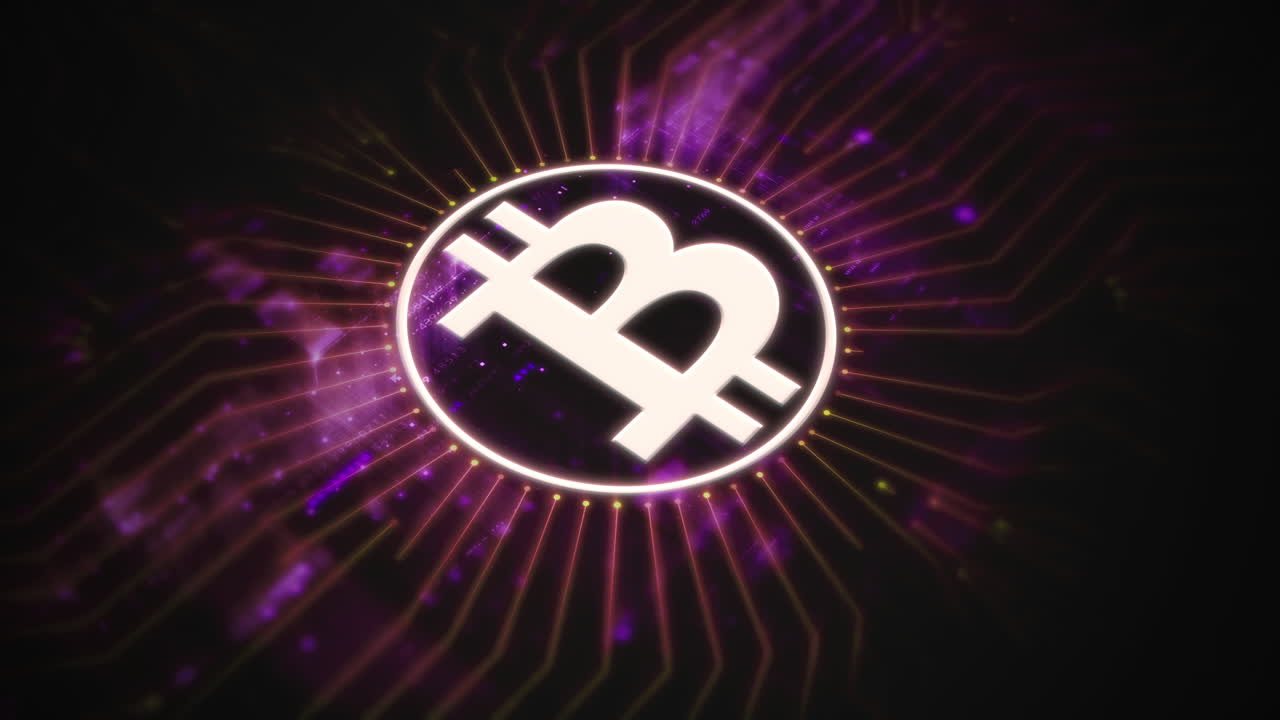 Futuristic digital background highlighting advanced cryptocurrency and encryption technology, featuring blockchain networks and secure cryptographic systems : Bitcoin, BTC