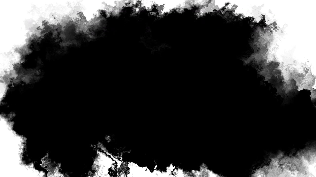 Sfondo con cornice di fumo nero inchiostro, bordi nuvolosi irregolari, spazio con bordo bianco e centro scuro per l'horror