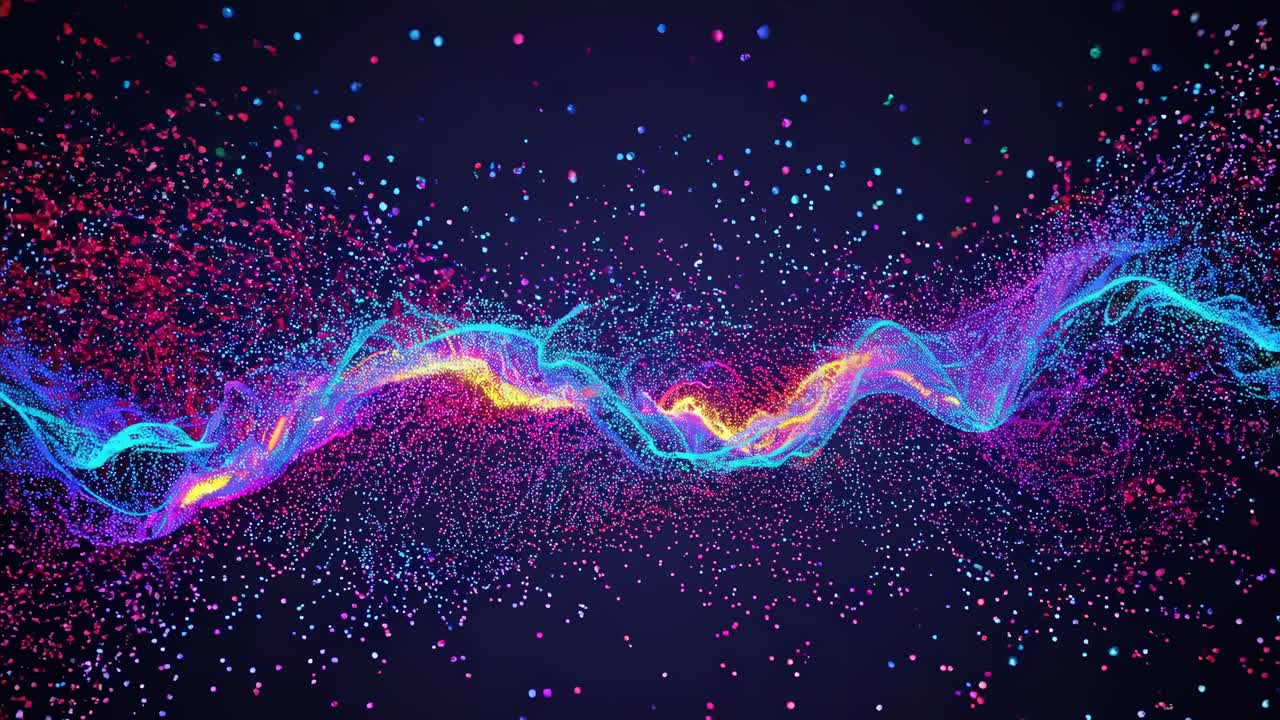 추상적인 다채로운 입자 파동