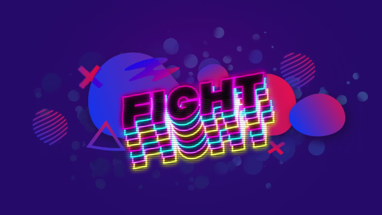 animación del texto de lucha sobre las formas