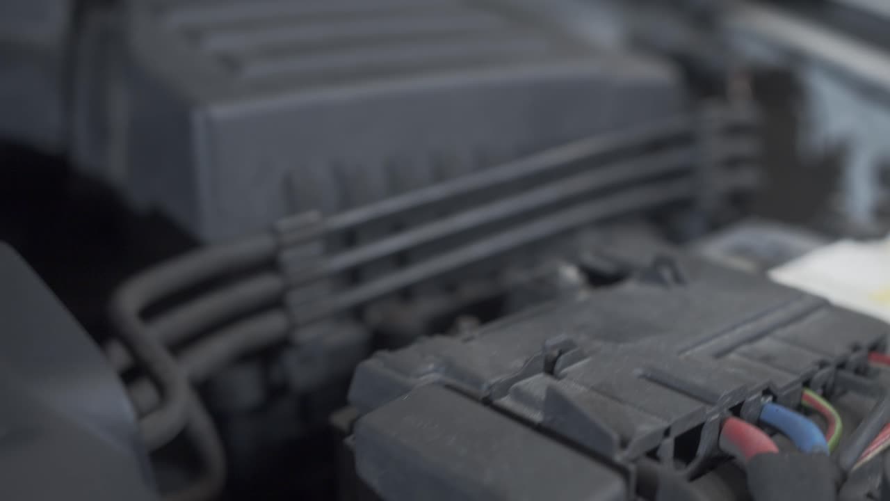 자동차 엔진 세부 샷 현대 엔진