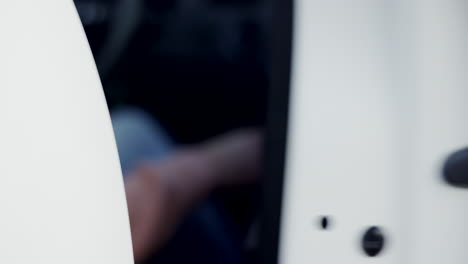 Hands,-car-and-closeup-of-open-door-to-travel