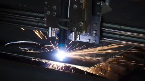 plasma cutting machine in action