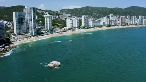 tropical real estate on pacific ocean coast of acapulco, mexico - aerial