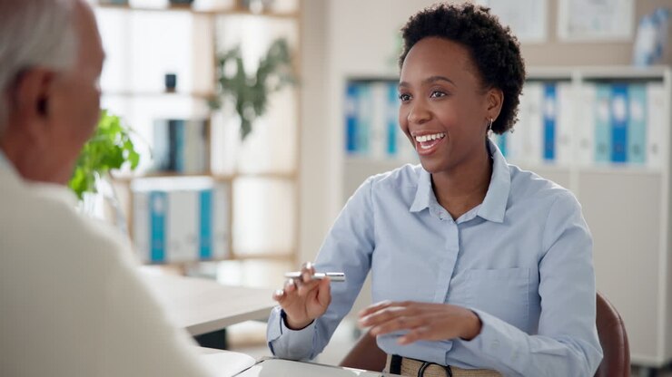 Business meeting or consultation with a professional woman in an office setting