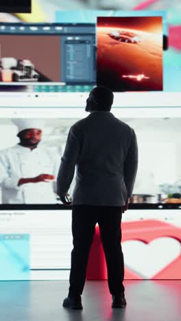 vertical video happy person typing on phone touchscreen, relaxing with curated digital content