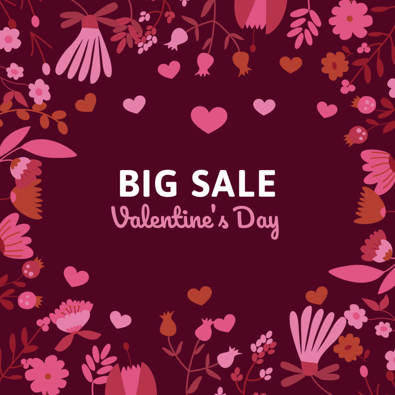 발렌타인 데이 큰 판매 꽃 포스터