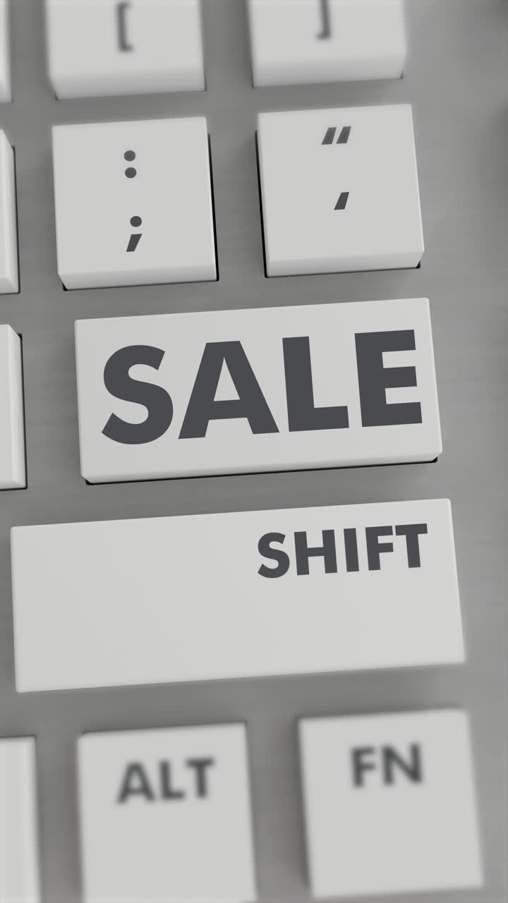 presionando el botón de venta en el teclado video vertical