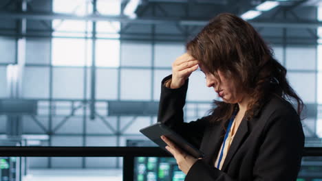 server room admin receiving threat detection alert on device