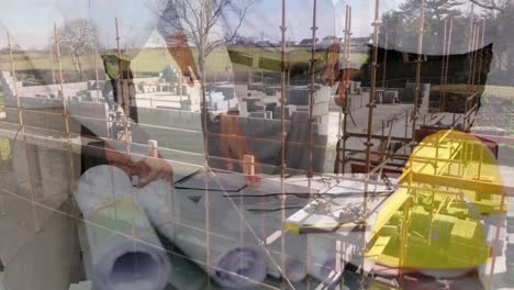 animación de diversos empresarios en el sitio de construcción