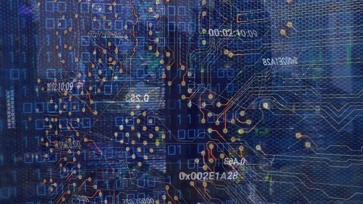 Animation of data processing over shapes