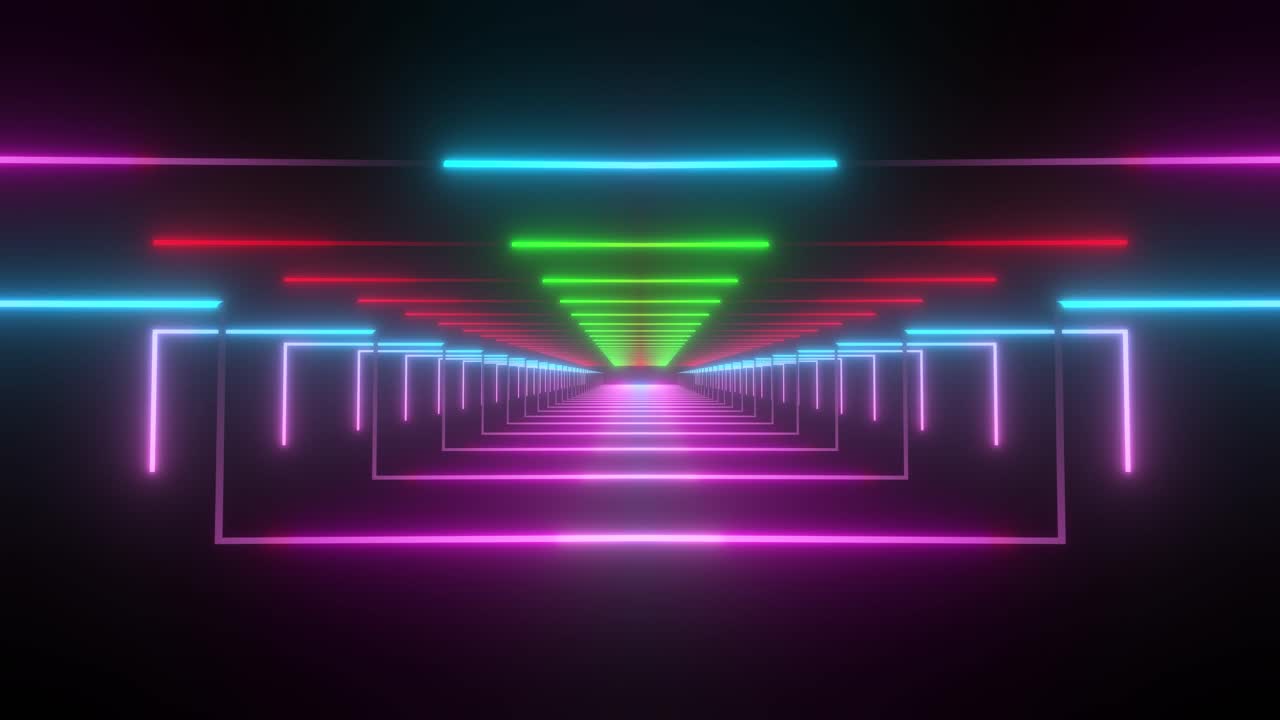 tunnel luminoso al neon