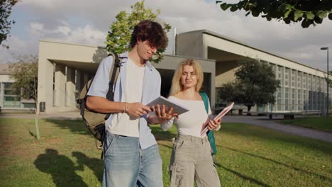 two students studying at school