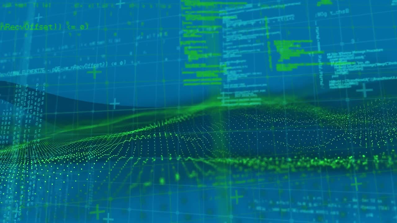 animación de humo sobre el procesamiento de datos sobre fondo azul