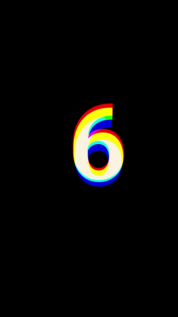 Digital Countdown Timer with Glitch Effect on Black Background