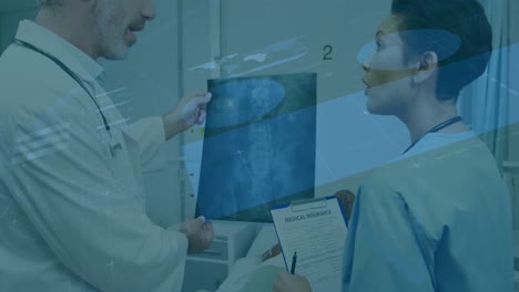 Animation-of-data-processing-over-diverse-doctors-with-x-ray-scan