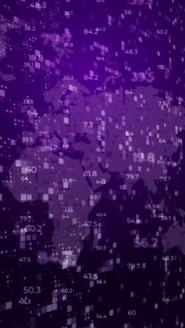 global data visualization on a purple world map