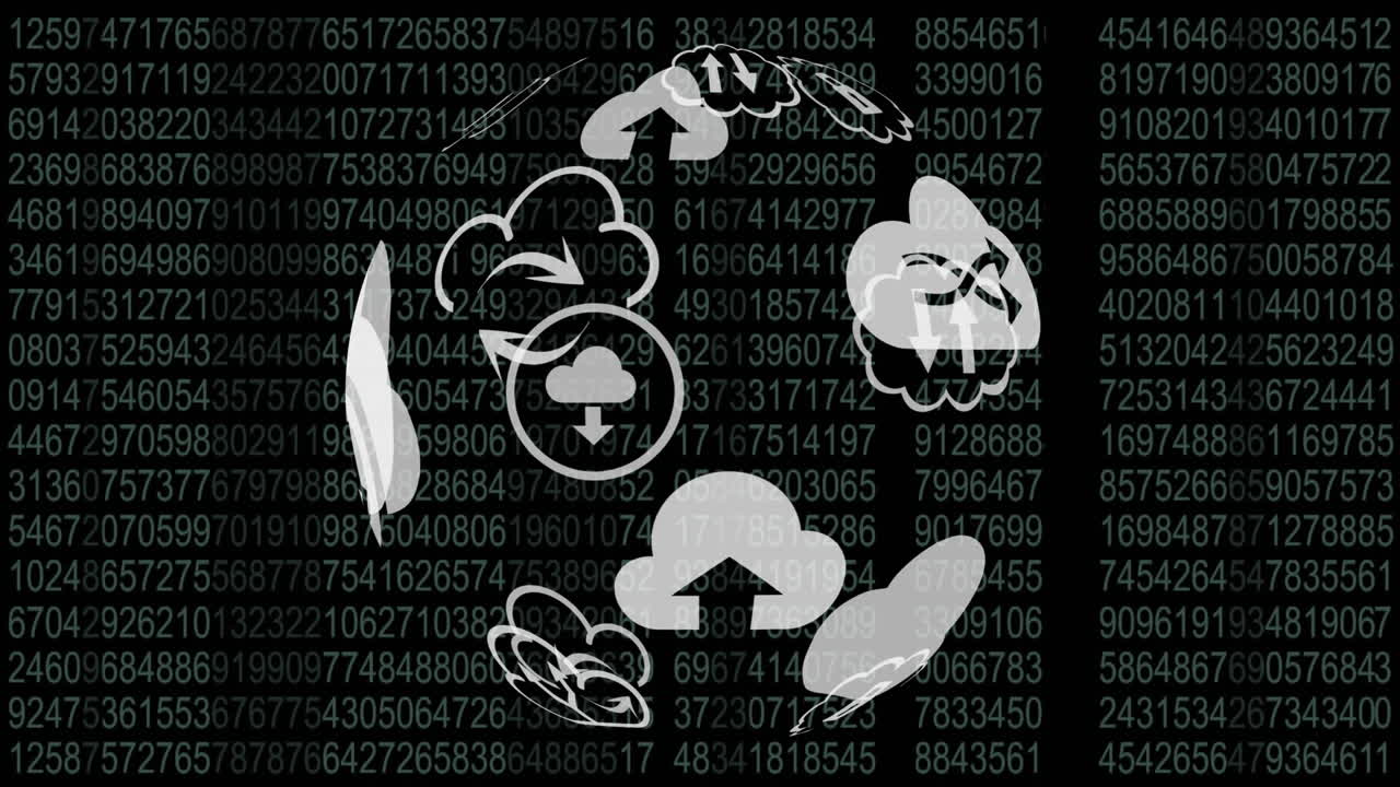Different cloud icons and numbers