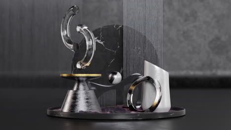 looped video of ball rolling on gear. 3d animation