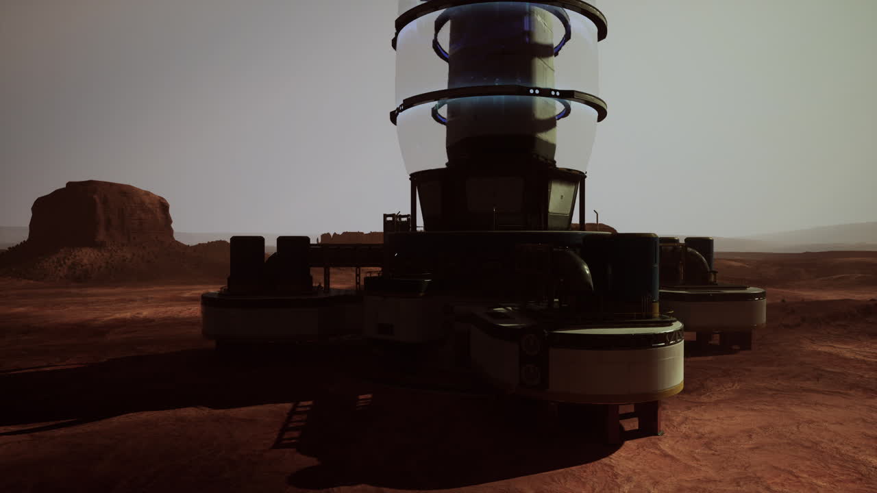 Futuristische Raumstation auf dem Mars