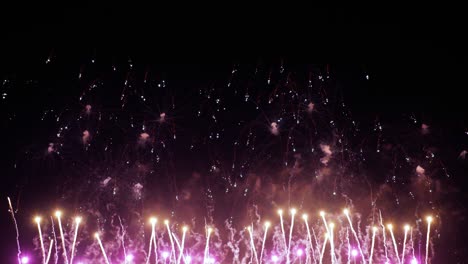 colorful fireworks exploding in the night sky. celebrations and events in bright colors.