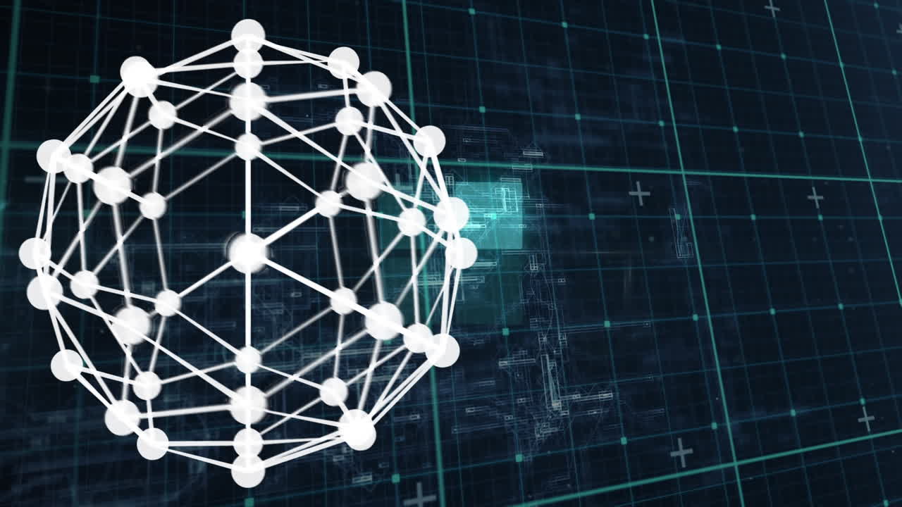 animación del globo y la cuadrícula azul