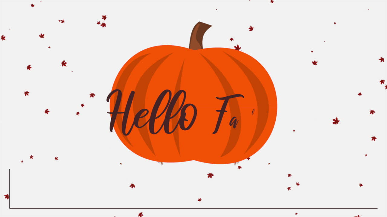 Ciao Autunno con zucche e foglie autunnali