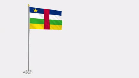 loop video of the central african republic flag  fluttering in the wind, slow motion video of 4k , with alpha channel