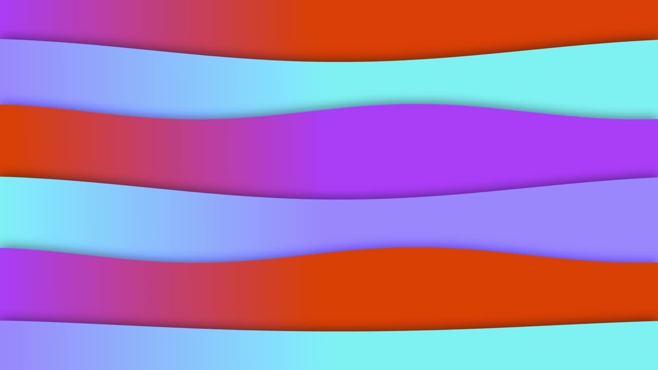 animación de curvatura de onda elegante calma que fluye formas suaves fondo 3d gráficos de movimiento efecto visual gradiente abstracto color rojo teal acuático